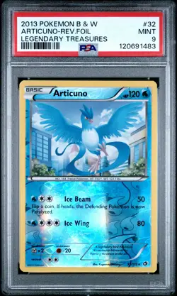 2013 POKEMON B&W LEGEND TREASURES #32 ARTICUNO-REVERSE FOIL PSA 9 - Image 1