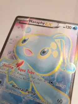 DAMAGED Manaphy EX Full Art 116/122 Holo Ultra Rare XY Breakpoint Pokemon TCG HP - Image 4