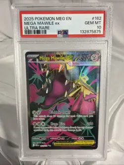 English 2025 Pokemon MEG EN-Mega Evolution ULTRA RARE #162 Mega Mawile EX PSA 10 - Image 1