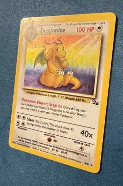Pokemon Dragonite 4/62 - Fossil Unlimited Holo Rare Pokemon TCG Mp Moderate Play - Image 2