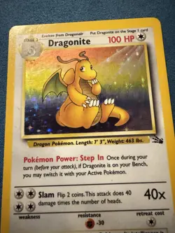 Pokemon Dragonite 4/62 - Fossil Unlimited Holo Rare Pokemon TCG Mp Moderate Play - Image 4