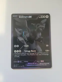 Pokemon TCG Zekrom EX Black Bolt 172/086 BWR English Card, Near Mint Condition - Image 1