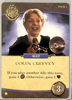 Harry Potter Hogwarts Battle CCG Promo Card Lot Colin Creevey Army Coin UNUSED - Image 2