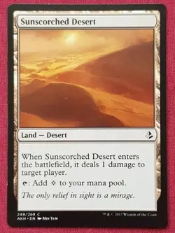Magic The Gathering AMONKHET SUNSCORCHED DESERT land card MTG - Image 1