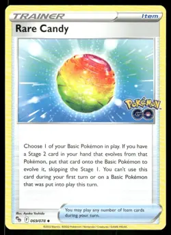 Rare Candy 069/078 Pokemon GO TCG trading card - Image 1