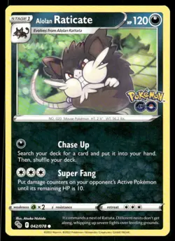 Alolan Raticate 042/078 Pokemon TCG trading card - Image 1
