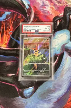 PSA 8 Victini 208 Sv: Scarlet & Violet Black Star Promo Cards Holo 2025 - Image 1