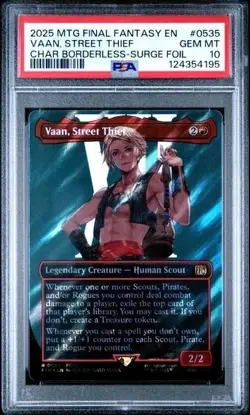 Vaan, Street Thief Borderless Surge Foil PSA 10 GEM MINT Final Fantasy MTG - Image 1
