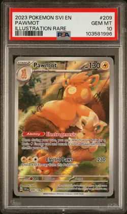 2023 POKEMON SVI EN-SCARLET & VIOLET ILLUSTRATION RARE #209 PAWMOT PSA 10 - Image 1