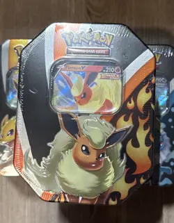Pokemon Eevee Evolutions Tin Bundle - Flareon V, Vaporeon V, Jolteon V - Sealed 820650809057 - Image 3