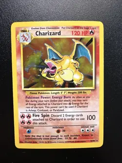Original 1999 Pokemon Charizard Holo Base Set 4/102 Near Mint Nm - Image 1