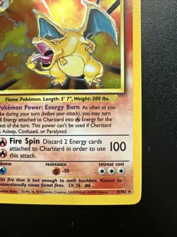 Original 1999 Pokemon Charizard Holo Base Set 4/102 Near Mint Nm - Image 5