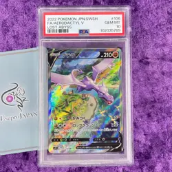 PSA 10 2022 Aerodactyl V SR Alt Art Pokemon Japanese Lost Abyss 106/100 Gem Mint - Image 1
