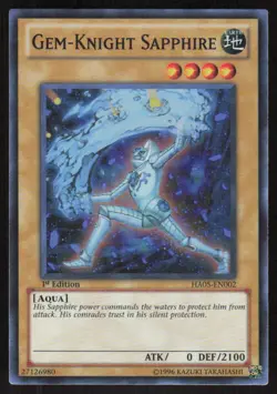Yu-Gi-Oh Hidden Arsenal 5: Steelswarm Invasion HA05-EN002 Gem-Knight Sapphire LP - Image 1