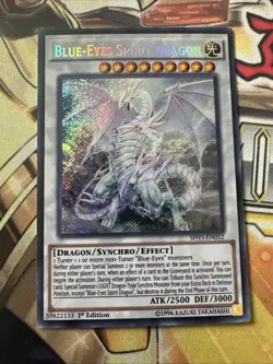 Blue-Eyes Spirit Dragon SHVI-EN052 Secret Rare 1st Edition NM Yugioh - Image 1