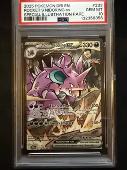 PSA 10 Pokemon TCG Team Rockets Nidoking EX 233/182 Special Illustration Rare - Image 1