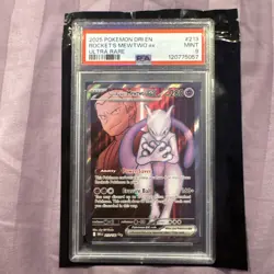 2025 POKEMON DRI EN-DESTINED RIVALS ULTRA RARE TEAM ROCKET'S MEWTWO EX PSA 9 - Image 1