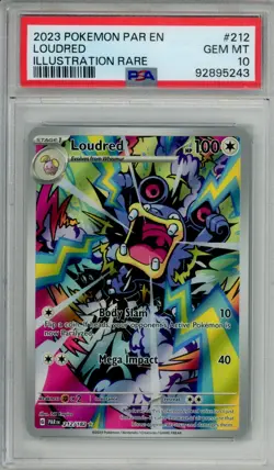 2023 POKEMON PAR EN-PARADOX RIFT ILLUSTRATION RARE #212 LOUDRED PSA 10 - Image 1