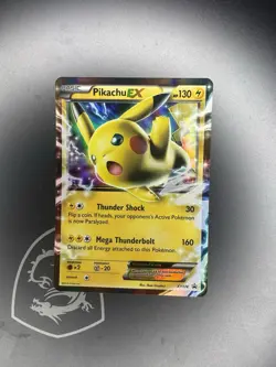 Pokemon Card TCG Pikachu 2016 TCG EX XY174 Black Star Promo Holo Card light use - Image 1
