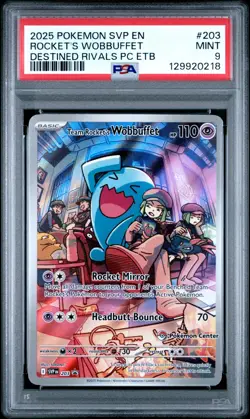Team Rocket’s Wobbuffet 203 Destined Rivals Pokemon Center PSA 9 - Image 1