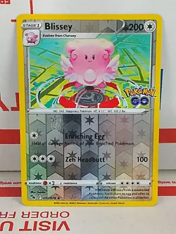 2022 Blissey 52/78 - Reverse Holo Rare - Pokemon GO - NM Pokemon TCG SEND OFFERS - Image 1