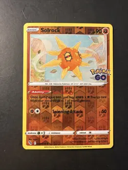 2022 Pokemon Go Set Nintendo reverse Holographic Holo Foil Solrock 39 /78 - Image 1