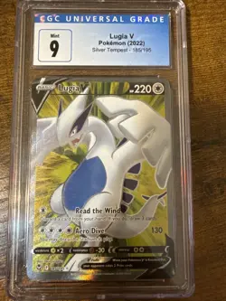 Pokemon Lugia v Alt Art TCG Card 186/195 Silver Tempest SWSH Ultra Rare PSA 9 - Image 1