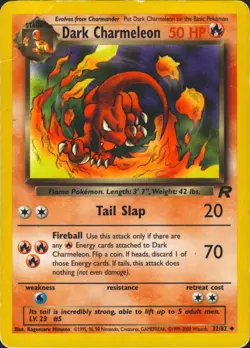 Dark Charmeleon 32/82 Unlimited Team Rocket Pokemon Card LP - Image 1