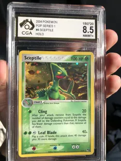 Sceptile 4 HOLO, Pokemon POP Series 1, 2004, CGA 8.5. SWIRL. - Image 1