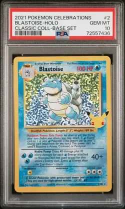 Pokemon Celebrations Blastoise Holo Classic Collection 2 PSA 10 - Image 1