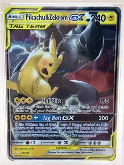 PSA 9 Pikachu & Zekrom GX 2019 Pokemon Sun & Moon #33 Team Up Mint Fast Ship - Image 2