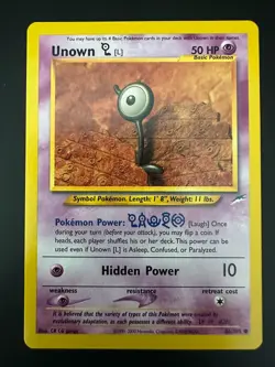 Unown [L] 86/105 Vintage Pokemon Neo Destiny Set 2000 LP - Image 1