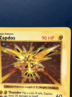 Pokemon TCG Zapdos Holo Rare Card Base Set Shadowless 16/102 MP - Image 2