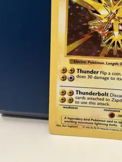 Pokemon TCG Zapdos Holo Rare Card Base Set Shadowless 16/102 MP - Image 5