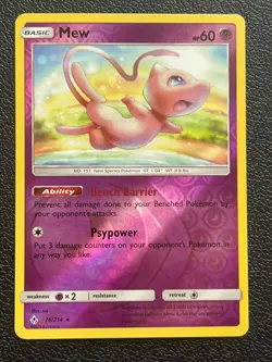 POKEMON MEW #76/214 RARE REVERSE HOLOFOIL UNBROKEN BONDS NM CARD - Image 1