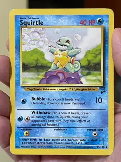 POKEMON SQUIRTLE 93/130 COMMON BASE SET 2 LP/MP CARD - Image 1