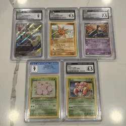 Pokemon Graded Card Lot CGC Graded Cards Lot of 5 - Image 1