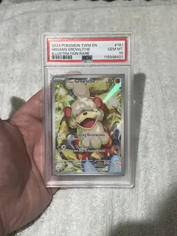 Pokemon Twilight Masquerade Hisuian Growlithe Illustration Card 181/167 PSA 10 - Image 1