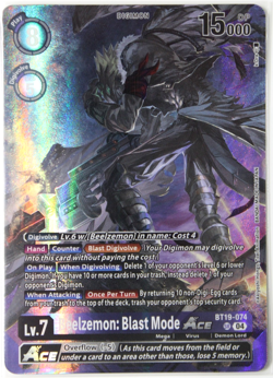 Beelzemon: Blast Mode ACE BT19-074 SR Foil NEW Limited Card P@ck Billion Bullet - Image 1