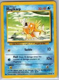 Magikarp 35/102 Non Holo Base Set - Pokemon Card - LP - Image 1