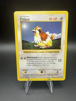 Vintage 1999 Pokemon TCG Card Pidgey Base Set 57/102 Shadowless Common - LP - Image 1