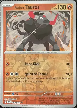 Paldean Tauros 018/191 Sv08: Surging Sparks Reverse Holo - Pokemon Card - Image 1