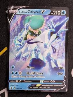 Ice Rider Calyrex V - 045/198 - Pokemon Chilling Reign Sword Shield Rare Card NM - Image 1