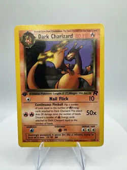 Pokemon 1st Edition Dark Charizard TCG Non-Holo Rare Card 21/82 - Image 1
