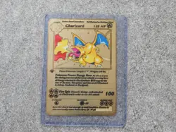 Pokemon Charizard Gold Metal Card Limited Edition 23K Plated Collectible Nintend - Image 1