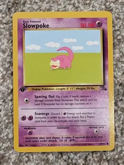 1999 Pokemon TCG Slowpoke Fossil 55 1st Edition Common Near Mint - Image 1