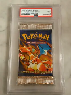 1999 Pokemon Base Set Booster Pack 1st Edition German Charizard PSA 10 GEM MINT - Image 1