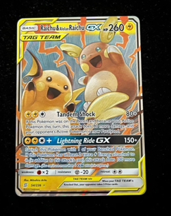 Raichu & Alolan Raichu GX 54/236 TAG TEAM Pokemon Unified Minds NM - Image 1
