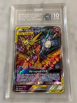 Pokemon Moltres & Zapdos & Articuno GX - Hidden Fates #SM210 TAG Gem Mint 10 - Image 1