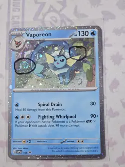 Pokemon Vaporeon SVP 168 Cosmos Holo Black Star Promo Double Swirl!! NM - Image 1